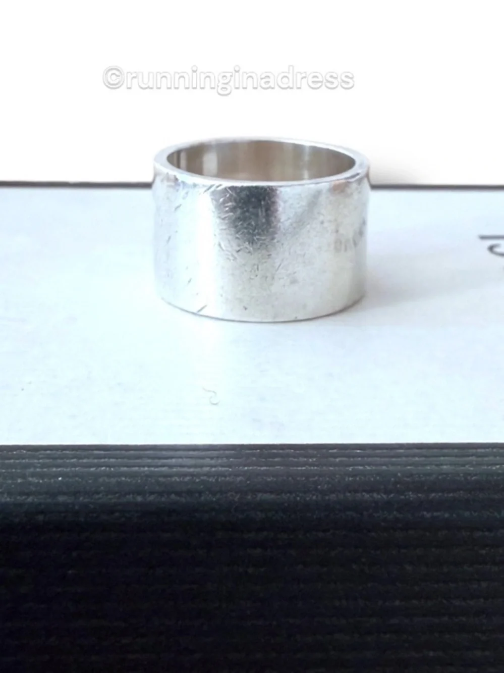 Vintage Gucci Tom Ford Open Cutout G Sterling Silver Ring 8.5 Wide Band
